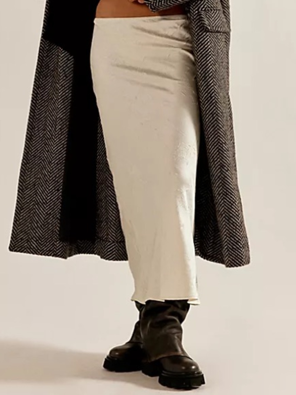 Free People Alexandra Crushed Satin Maxi Skirt : Medium